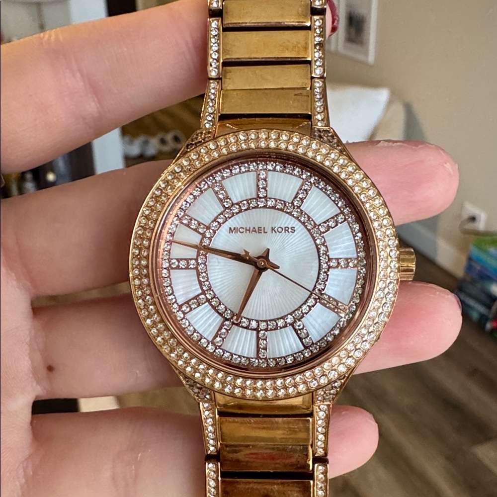 Michael Kors Rose Gold Watch with Crystal Details